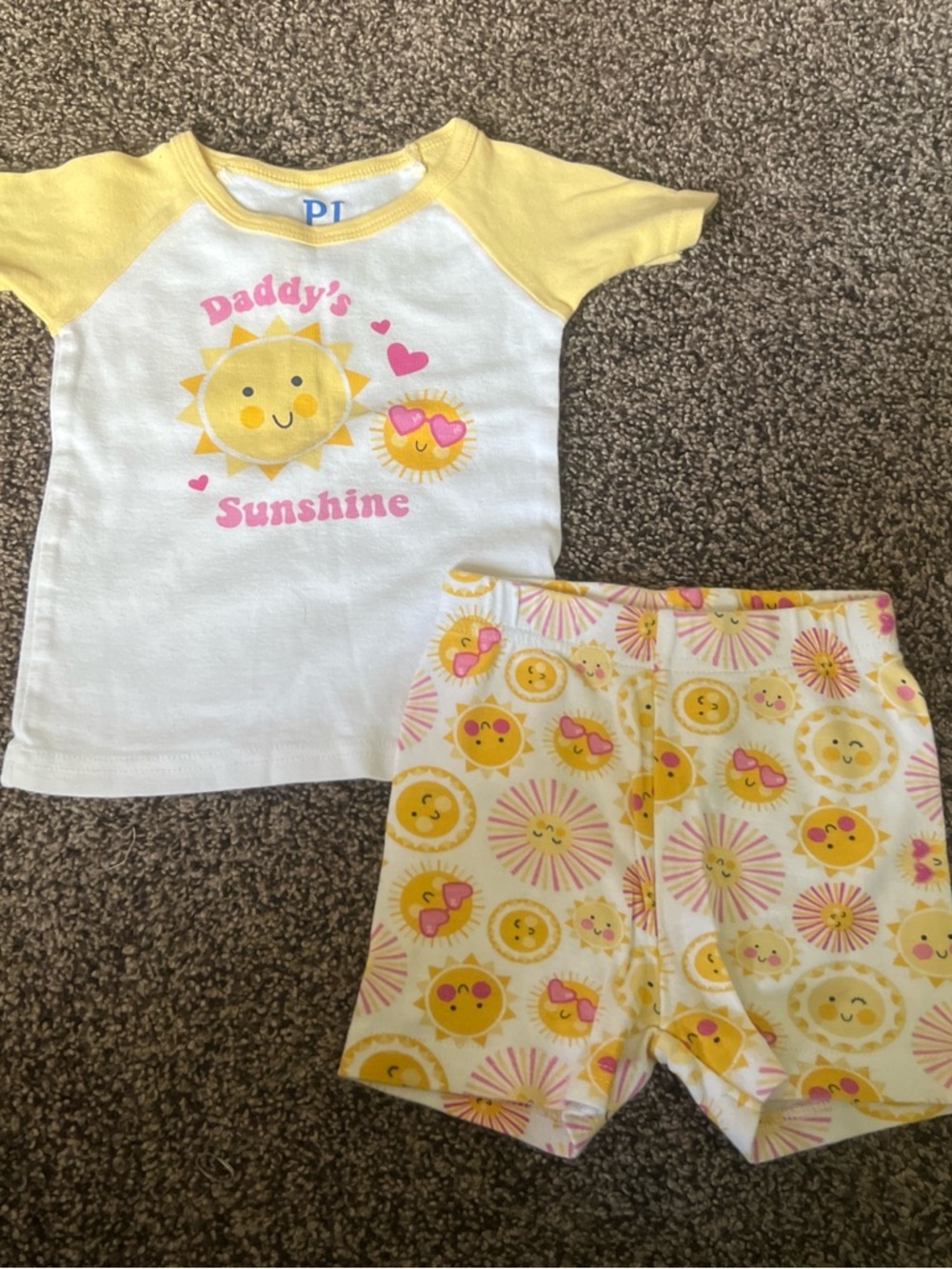 Place Yellow & White 'Daddy's Sunshine' Kids Pajama Set